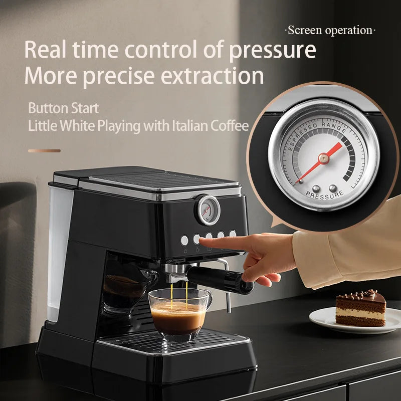 Caffeine & Co Italian Semi-automatic High Pressure Extraction Household Small Concentrated Steam Milk Foam Integrated Coffee Machine