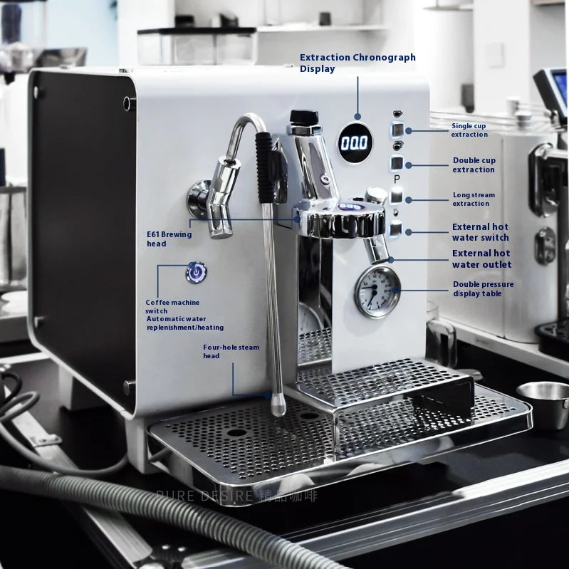 Caffeine & Co Coffee Machine for Business Commercial Semi-Automatic Stainless Steel Processing Coffee Shop Equipment